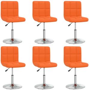 vidaXL Esszimmerstühle 6 Stk. Orange Kunstleder [3087435]