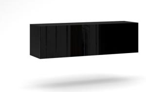 Lowboard "Vivo" TV-Unterschrank 140cm schwarz Hochglanz inklusive LED