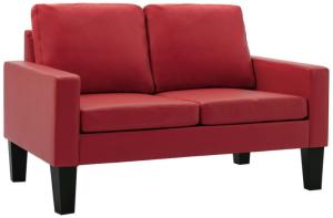 2-Sitzer-Sofa Rot Kunstleder