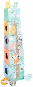 Small Foot - Stacking Tower with Forest Animals Pastel 10 pcs.