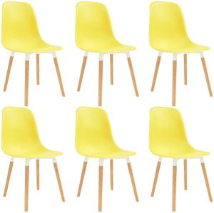 vidaXL Esszimmerstühle 6 Stk. Gelb Kunststoff [248249]
