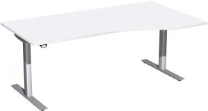 Elektro-Hubtisch 'Flex' rechts, höhenverstellbar, 180x100x68-116cm, Weiß / Silber