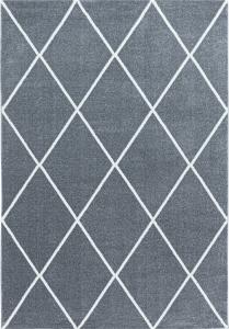 Kurzflor Teppich Roberto rechteckig - 120x170 cm - Silberfarbe