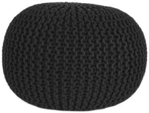 LABEL51 Puff, Baumwolle gestrickt, schwarz, Ø50 cm - M