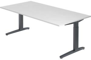 'XB2E' Schreibtisch C-Fuß 200x100cm Weiß Graphit