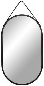 House Nordic Trapani Spiegel mit schwarzem Stahlrahmen und PU-Riemen, 35x60 cm