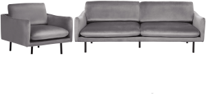 Sofa Set Samtstoff grau 4-Sitzer VINTERBRO