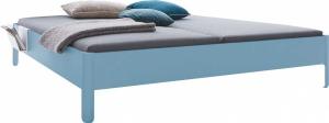 NAIT Doppelbett farbig lackiert Silbertannenblau 160 x 210cm Ohne Kopfteil