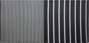 Outdoor Teppich schwarz 90 x 180 cm Streifenmuster Kurzflor HALDIA