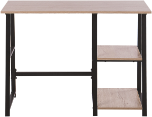 Schreibtisch heller Holzfarbton / schwarz 100 x 50 cm GLENDORA