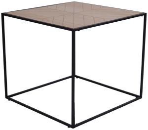 House Nordic Beistelltisch BERGAMO Eckig 50x50 cm Tisch Metallgestell Schwarz