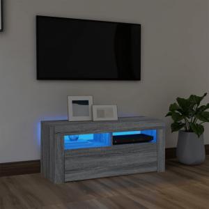 vidaXL TV-Schrank mit LED-Leuchten Grau Sonoma 90x35x40 cm [815691]