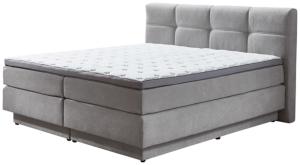 Sun Garden BX 2110 Portage Boxspringbett Holzwerkstoff/Stoff mit TFK-Matratze 180x200 cm Silber