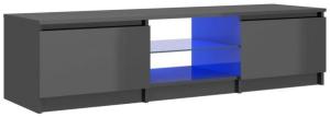 TV-Schrank mit LED-Leuchten Hochglanz-Grau 140x40x35,5 cm