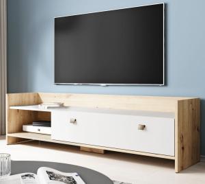 TV-Lowboard Close in Eiche Artisan und weiß 140 cm