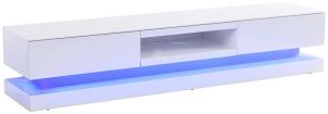 TV-Möbel mit LED-Beleuchtung FIRMAMENT - Holz (MDF) - Weiß