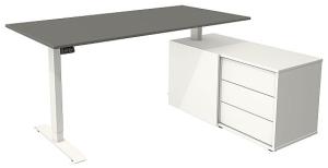 Kerkmann Schreibtisch mit Sideboard MOVE 1 Gestell weiß grafit