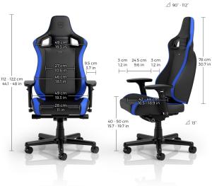 noblechairs EPIC Compact Gaming Stuhl - schwarz/carbon/blau