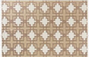Teppich Jute beige 200 x 300 cm geometrisches Muster Kurzflor KONURTAY