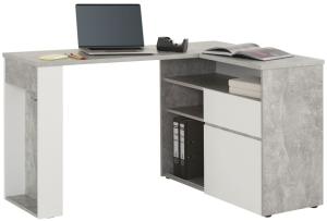 Schreib- und Computertisch Betonoptik/Weiß