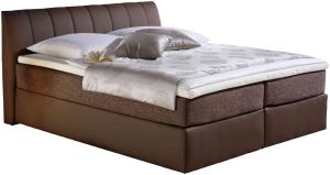 Maintal Boxspringbett Vanilla, 180 x 200 cm, Strukturstoff, Bonellfederkern Matratze H3, braun