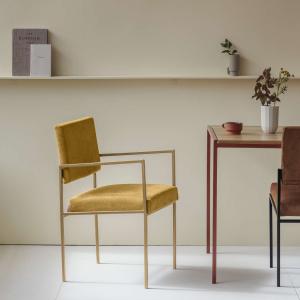 Cube Dining Armchair - Basic Line Gelb /Gestell Gold