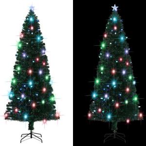 vidaXL Künstlicher Weihnachtsbaum mit Ständer/LED 240 cm Fiberoptik
