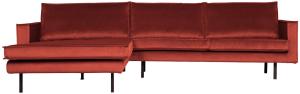 BePureHome Rodeo Chaise Longue Links Samt Kastanie