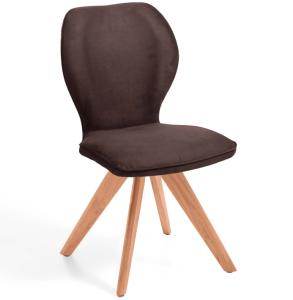 Niehoff Sitzmöbel Colorado Trend-Line Design-Stuhl Kernbuche/Polyester - 180° drehbar Nirvana dunkelbraun