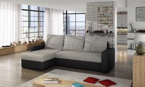 Sofa L-Form Livio-P beidseitig - mit Schlaffunktion - Grau