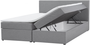 Boxspringbett 'Senator' mit Bettkasten hochklappbar, grau,  180x200cm