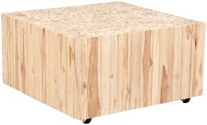 Teak Couchtisch EVA ca. 80x80cm Natural Massivholz Holzstücke Wohnzimmertisch