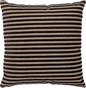 House Nordic Serpa Kissen in schwarz/beigem Streifendesign, 43x43 cm