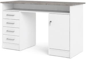 Plus Schreibtisch Tisch weiß Beton Dekor Arbeitstisch Büro Computer Bürotisch