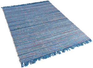 Teppich blau 140 x 200 cm Kurzflor BESNI