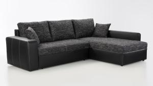Ecksofa VIPER Sofa in schwarz anthrazit mit Bettfunktion