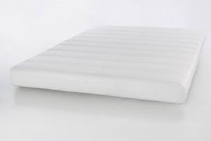 Rollflex 140 x 200 cm weiß Federkernmatratze gerollt mit Bezugsstoff