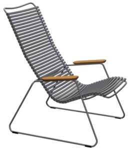 HOUE CLICK Relaxsessel Lounge Chair Bambusarmlehnen Stahlgestell Dark grey