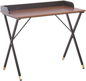 Schreibtisch dunkler Holzfarbton / schwarz 90 x 50 cm GENEVE
