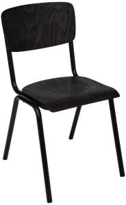 Stuhl im Schul-Stil, Holz, schwarz, Höhe 83 cm, schwarz