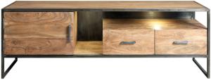 Lowboard Akazienholz stonefarben massiv TV-Board mit 2 Schubfächern SYDNEY 526483