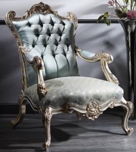 Casa Padrino Luxus Barock Chesterfield Thron Sessel Türkis / Gold / Silber 87 x 83 x H. 110 cm - Barockmöbel