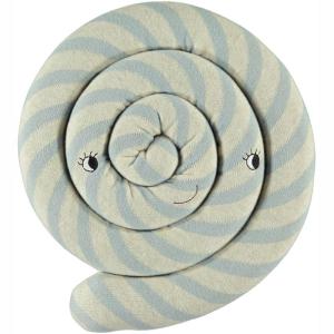 OYOY Zauberhaftes Strickkissen, Lollipop, in blau, 30 cm Durchmesser