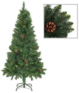 vidaXL Künstlicher Weihnachtsbaum mit Kiefernzapfen Grün 150 cm