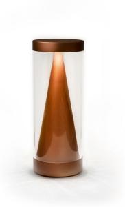 NEOZ kabellose Akku-Tischleuchte APEX UNO LED-Lampe dimmbar 1 Watt 20,8xØ8 cm Mocha (Aluminium eloxiert)