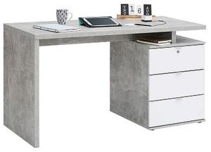 Maja Schreibtisch und Computertisch 40525525 Maße 1440 x 760 x 670 mm betonoptik - weiß Hochglanz