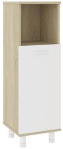 vidaXL Badezimmerschrank Weiß und Sonoma-Eiche 30x30x95 cm Spanplatte [802620]