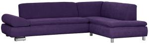 Sofa 2,5-Sitzer links mit Ecksofa rechts PALM BAY-23 Veloursstoff Farbe violett Sitzhärte weich B: cm T: cm H: 76cm