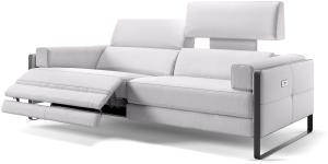 Sofanella 3-Sitzer MILO Ledersofa Relaxsofa Couch in Weiß