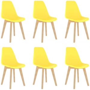 vidaXL Esszimmerstühle 6 Stk. Gelb Kunststoff [289118]